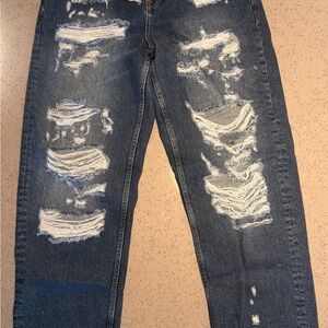 ASOS Men's Distressed Dark Blue Jeans